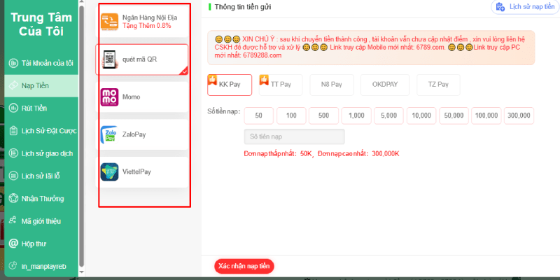 Nạp tiền 6789 - Hướng dẫn chi tiết và nhanh gọn nhất Đa dạng trong phương thức nạp tiền